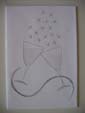 Hand Stitched Champagne Flutes Congratulations Card at made4u