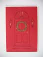 Hand Stitched Door Wreath Christmas Card at made4u