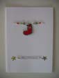 Hand Stitched Christmas Stocking Card at made4u