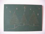 Hand Stitched Three Trees Christmas Card at made4u