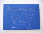 Hand Stitched Silver Wedding Card at made4u